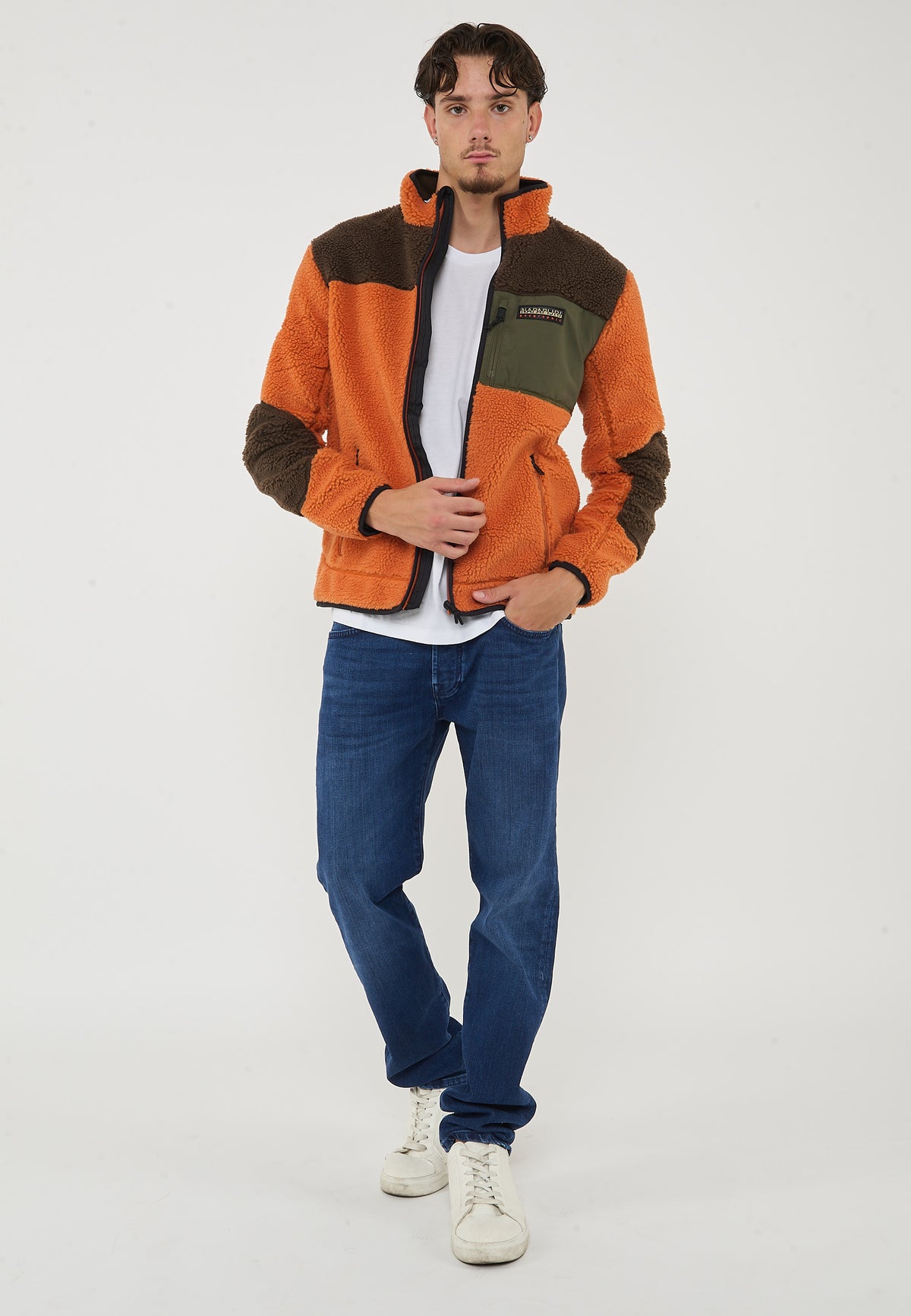 Felpa in Pile con Cappuccio e Zip Yupik Multicolore 