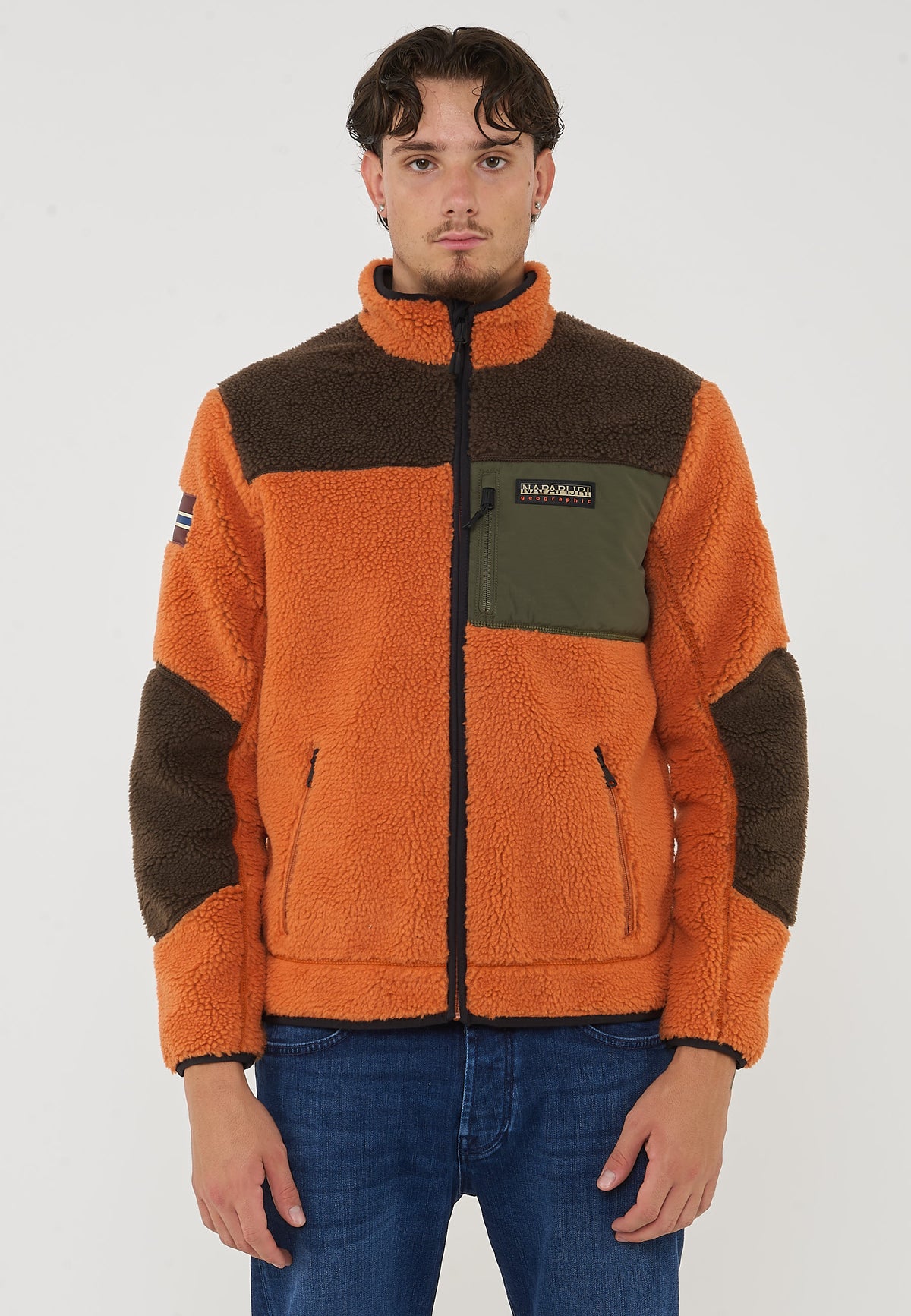 Felpa in Pile con Cappuccio e Zip Yupik Multicolore 