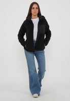 Felpa in Pile con Cappuccio e Zip Yupik Black Beauty 