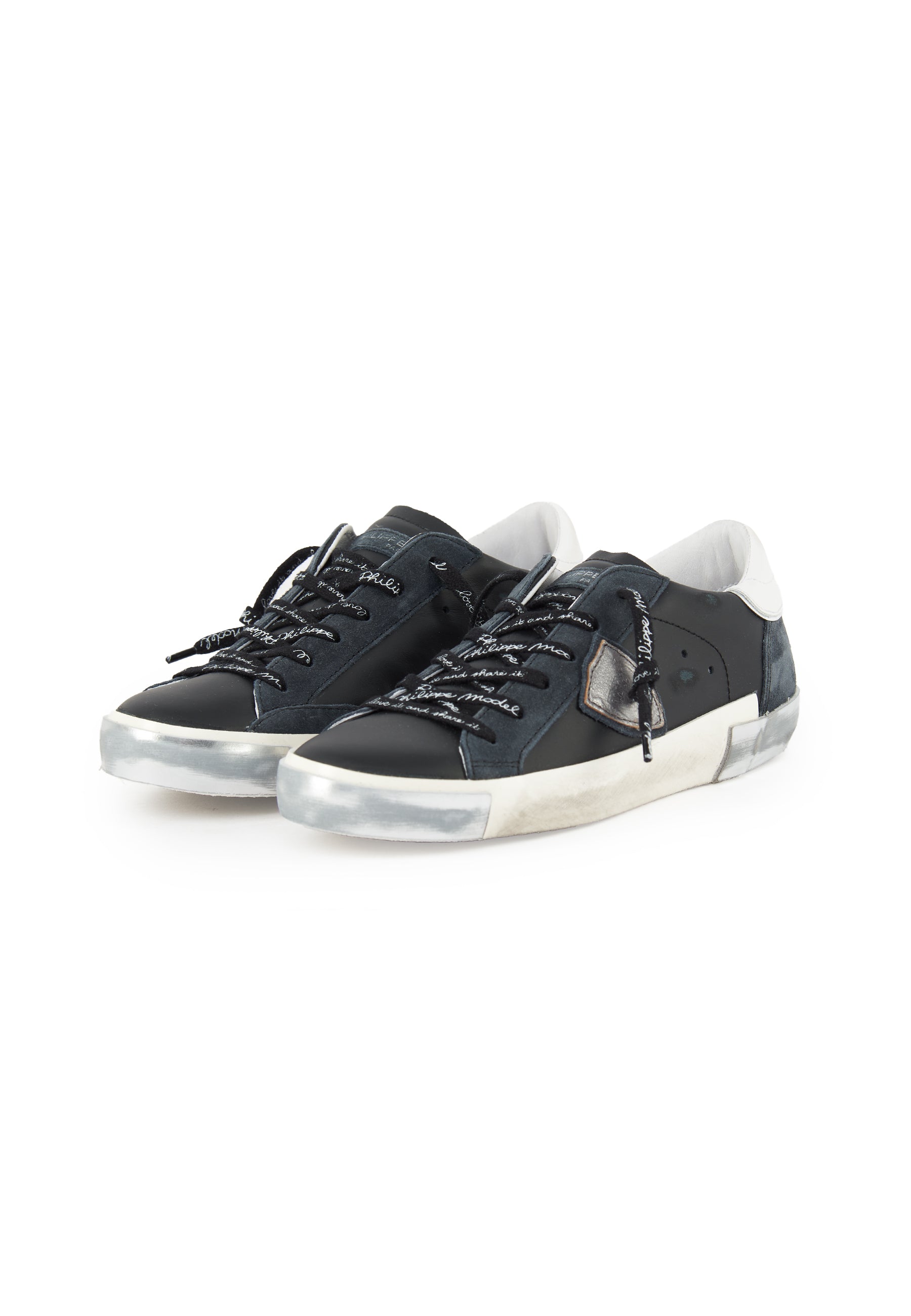 Sneaker Bassa Prsx Nero Argento 