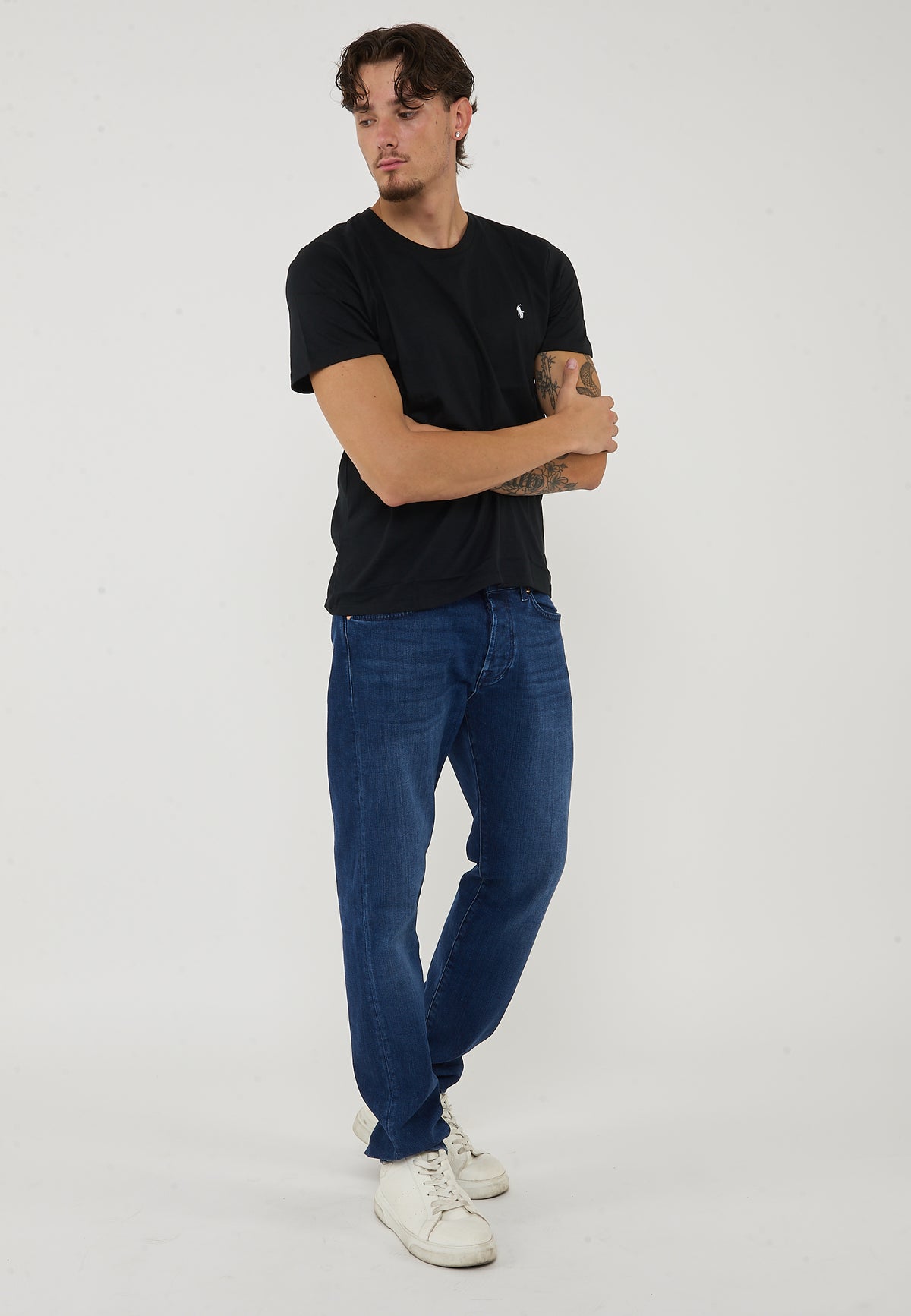 T-Shirt In Jersey di Cotone Black 