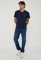 T-Shirt In Jersey di Cotone Navy 