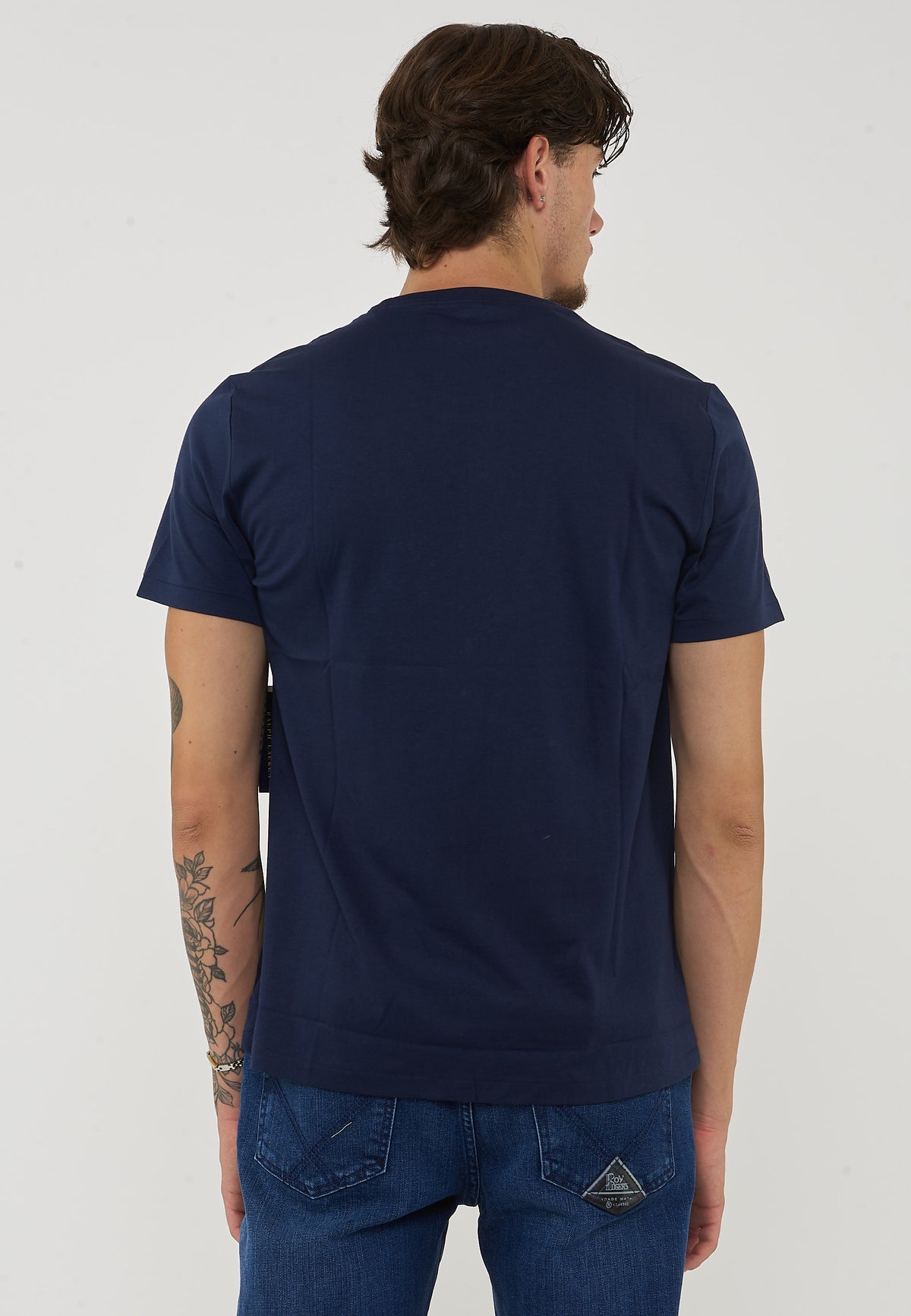 T-Shirt In Jersey di Cotone Navy 