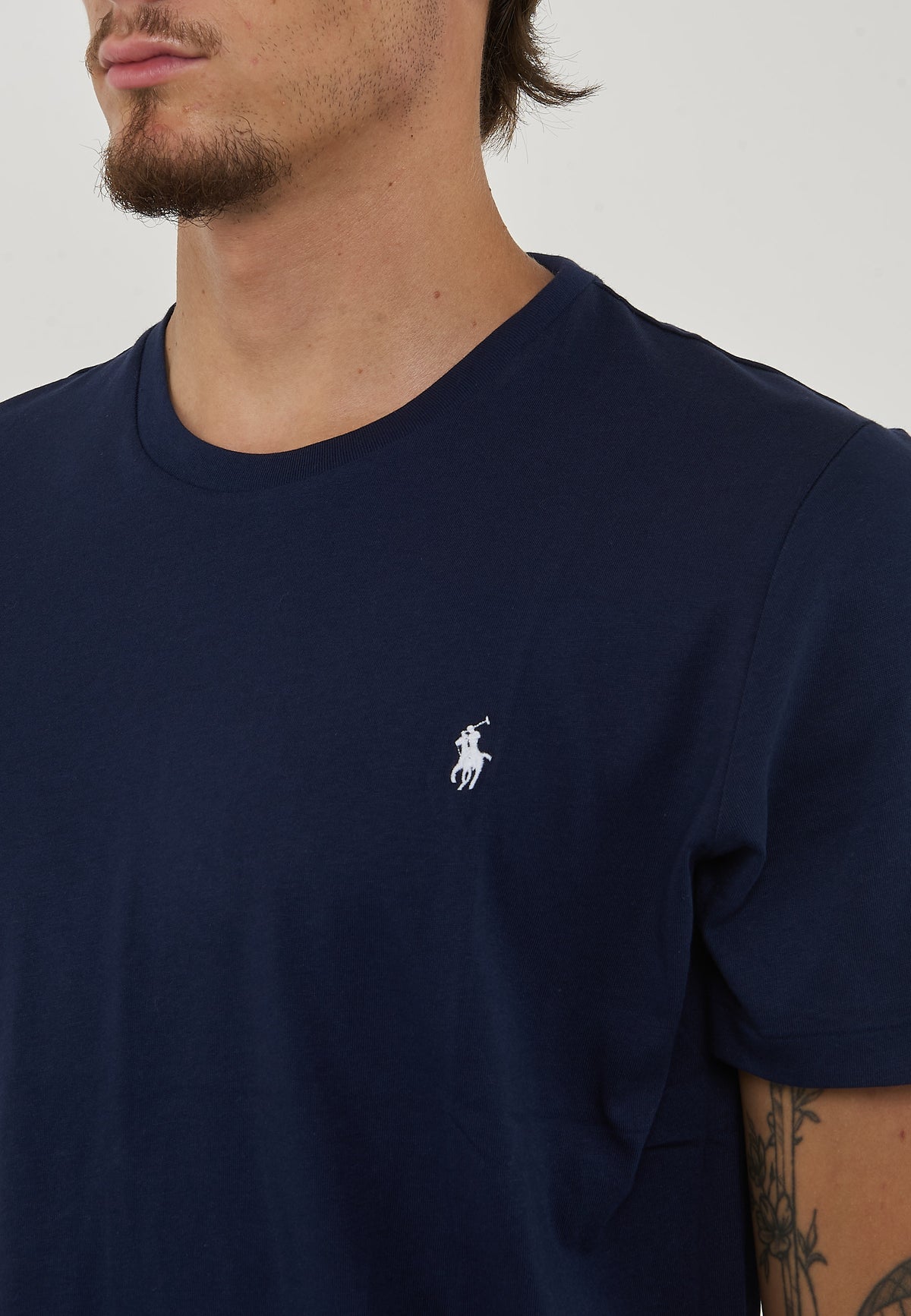 T-Shirt In Jersey di Cotone Navy 
