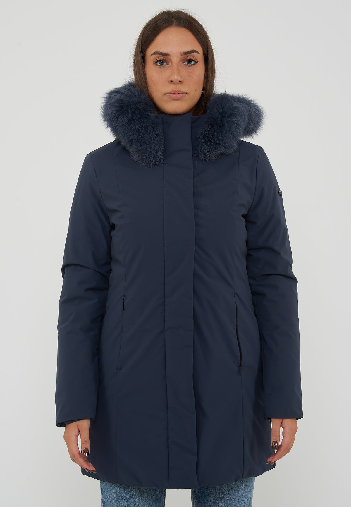 Parka Donna Modello Lady Tech Fur Jacket Dark Blue 