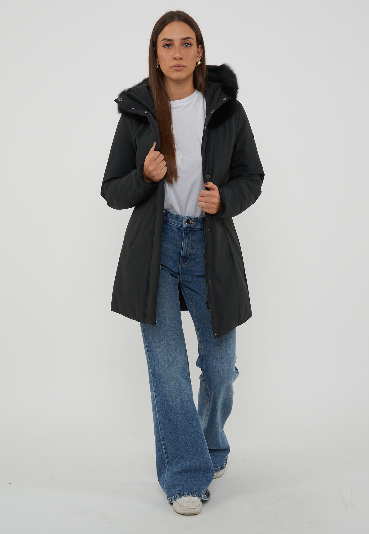 Parka Donna Modello Lady Tech Fur Jacket Nero 