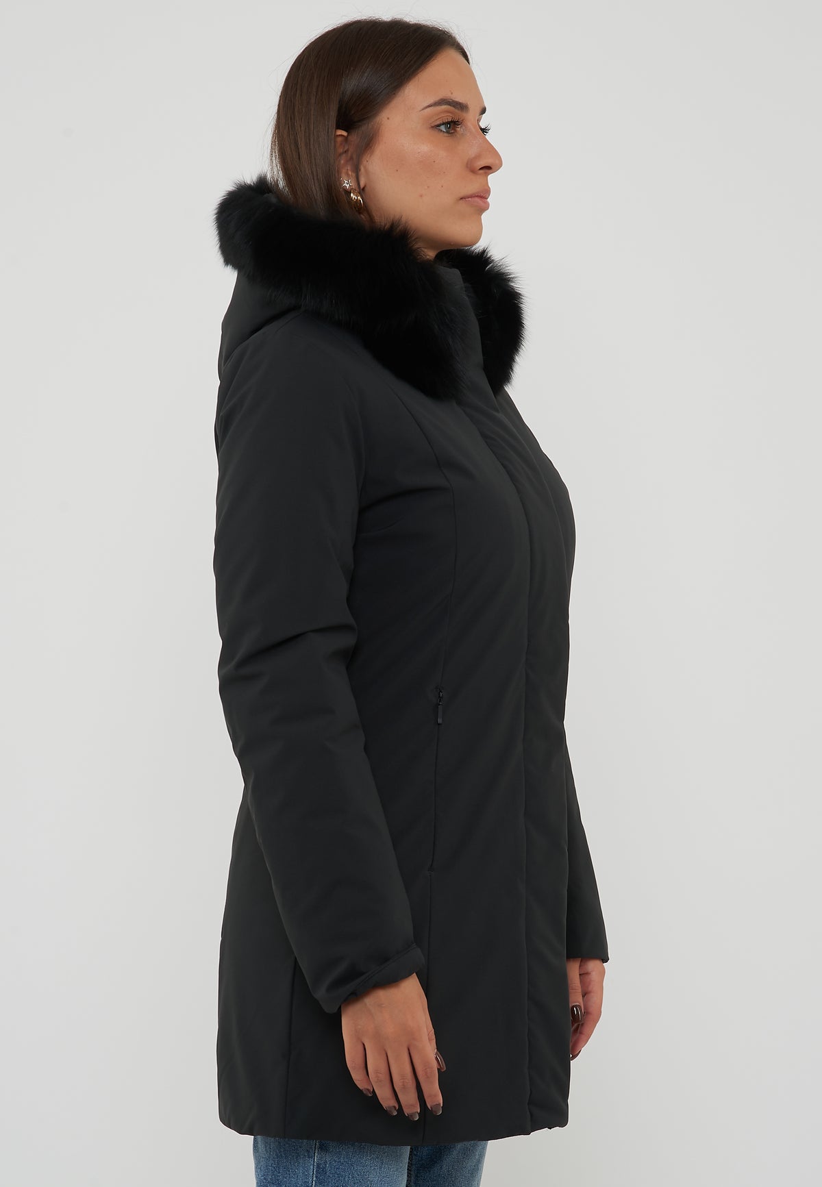 Parka Donna Modello Lady Tech Fur Jacket Nero 