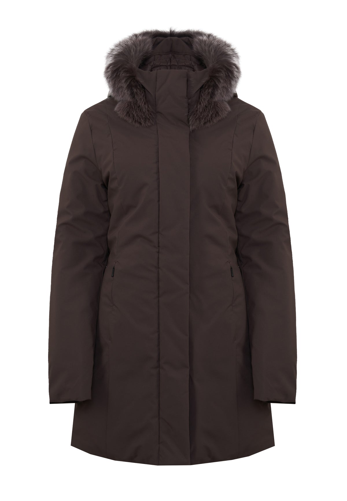 Parka Donna Modello Lady Tech Fur Jacket Black Coffee 