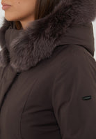 Parka Donna Modello Lady Tech Fur Jacket Black Coffee 