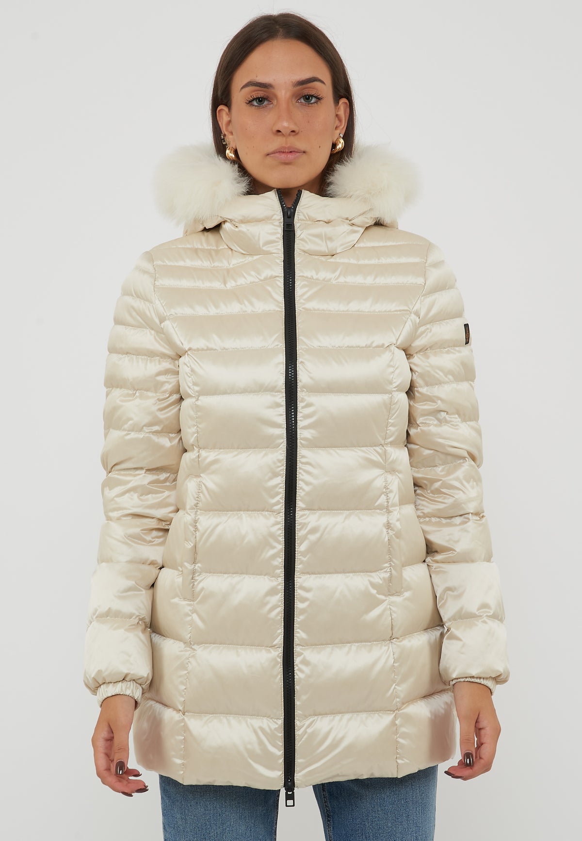 Piumino Long Mead Fur Jacket Tofu 