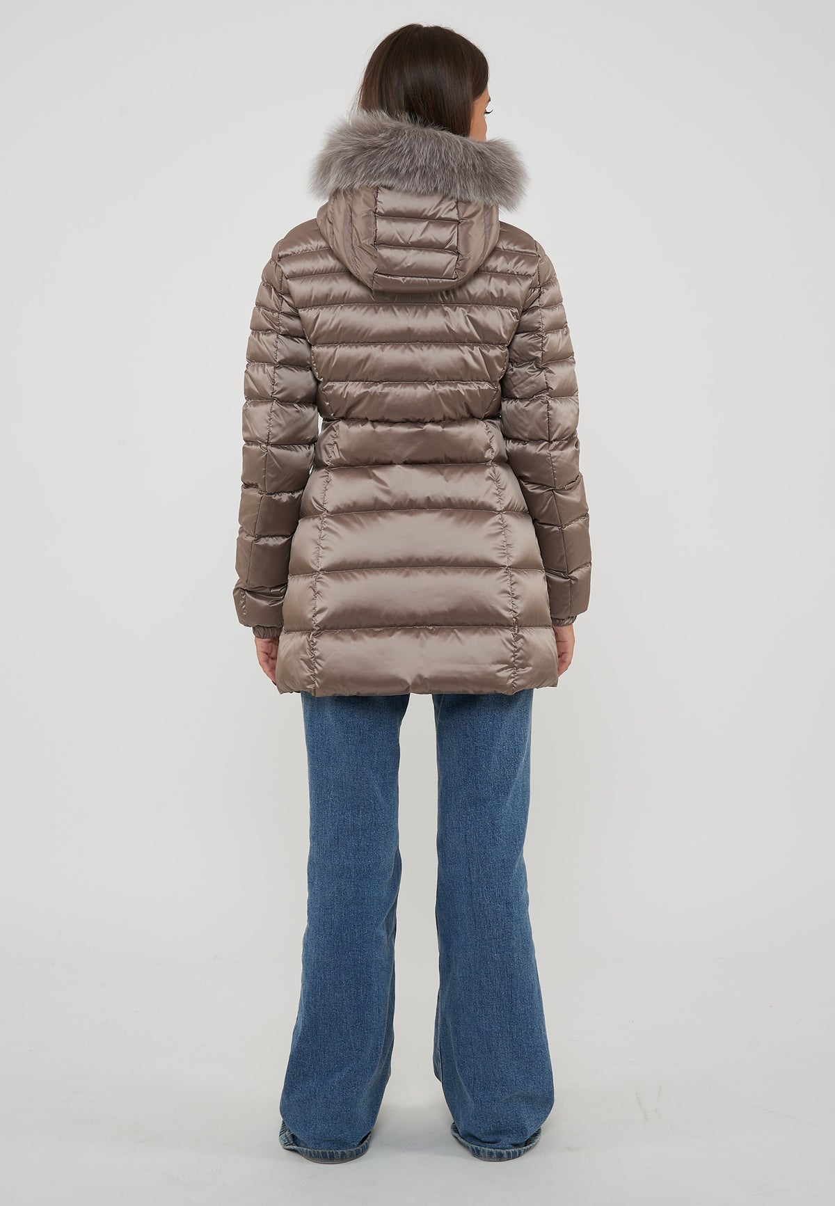 Piumino Long Mead Fur Jacket Mastice 