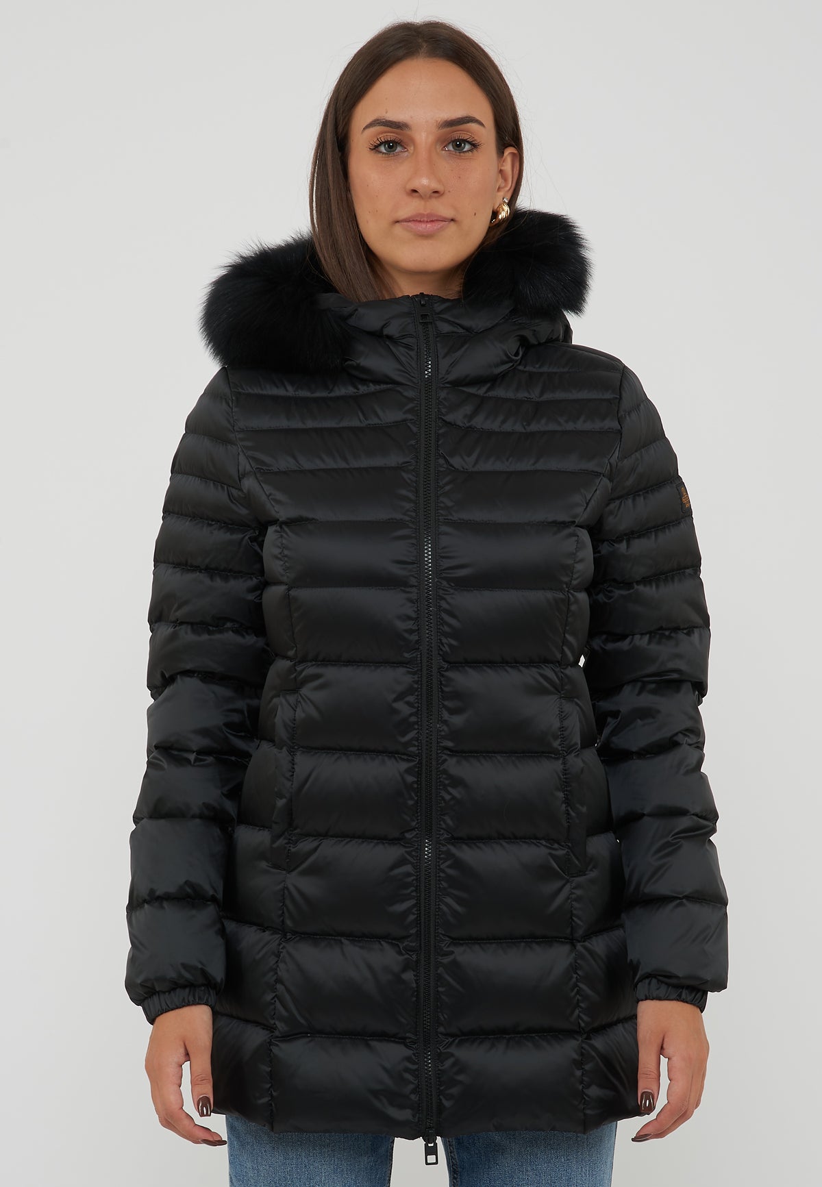 Piumino Long Mead Fur Jacket Black 