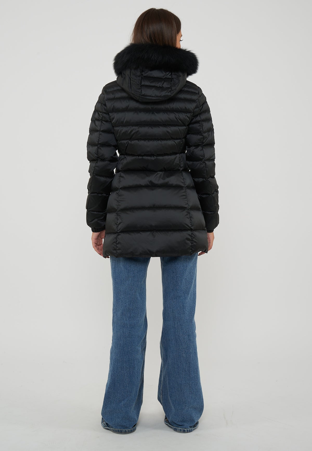 Piumino Long Mead Fur Jacket Black 
