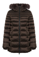 Piumino Long Mead Fur Jacket Black Coffee 