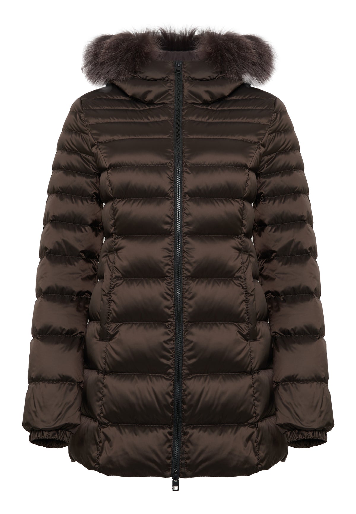 Piumino Long Mead Fur Jacket Black Coffee 