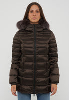 Piumino Long Mead Fur Jacket Black Coffee 