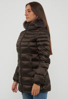 Piumino Long Mead Fur Jacket Black Coffee 
