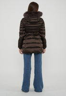 Piumino Long Mead Fur Jacket Black Coffee 