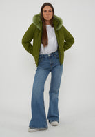 Parka Corto Donna Short Lady Tech Fur Jacket Pesto 