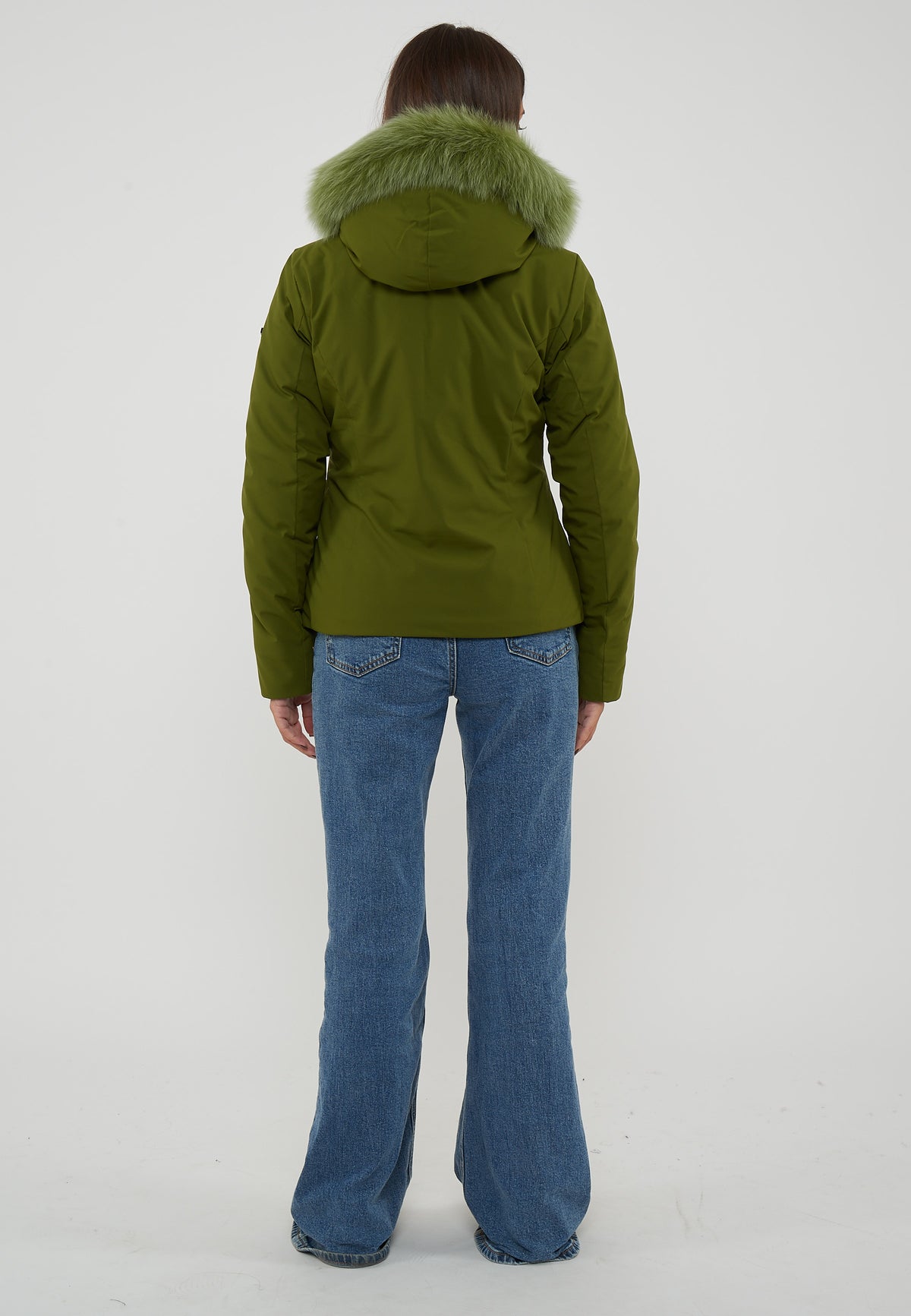 Parka Corto Donna Short Lady Tech Fur Jacket Pesto 