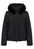 Parka Corto Donna Short Lady Tech Fur Jacket Nero 
