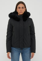 Parka Corto Donna Short Lady Tech Fur Jacket Nero 
