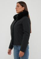 Parka Corto Donna Short Lady Tech Fur Jacket Nero 