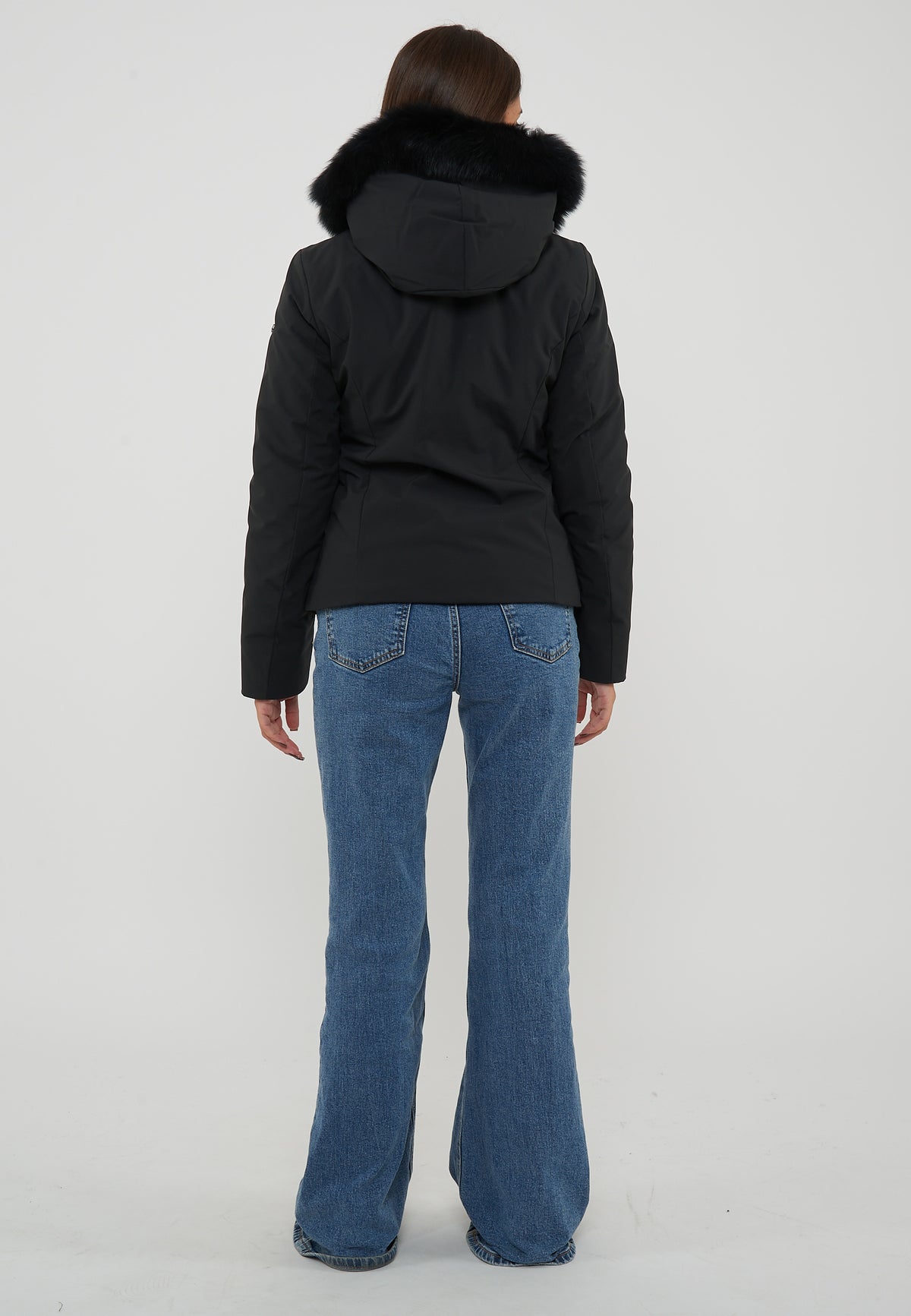 Parka Corto Donna Short Lady Tech Fur Jacket Nero 