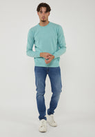 Pullover Girocollo Crew Basic Man Laguna Green 