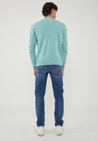 Pullover Girocollo Crew Basic Man Laguna Green 