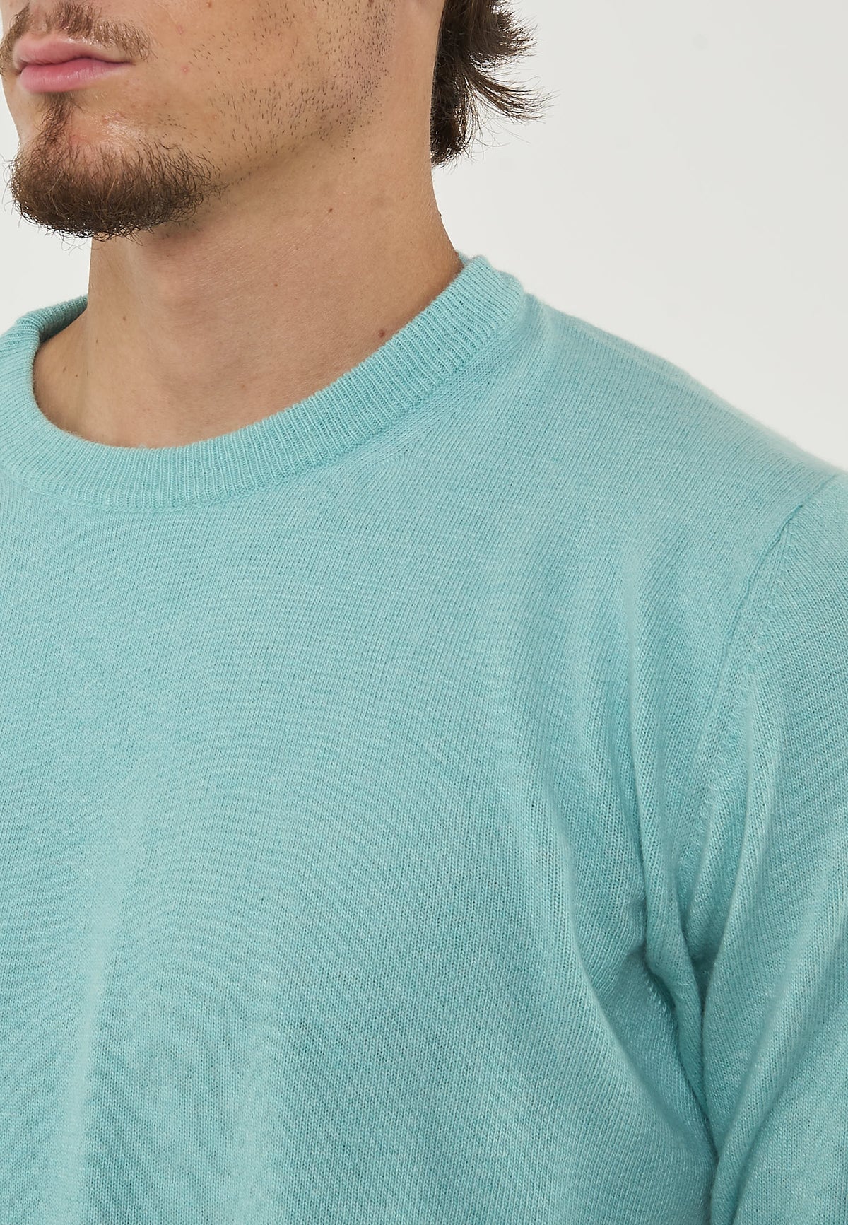 Pullover Girocollo Crew Basic Man Laguna Green 