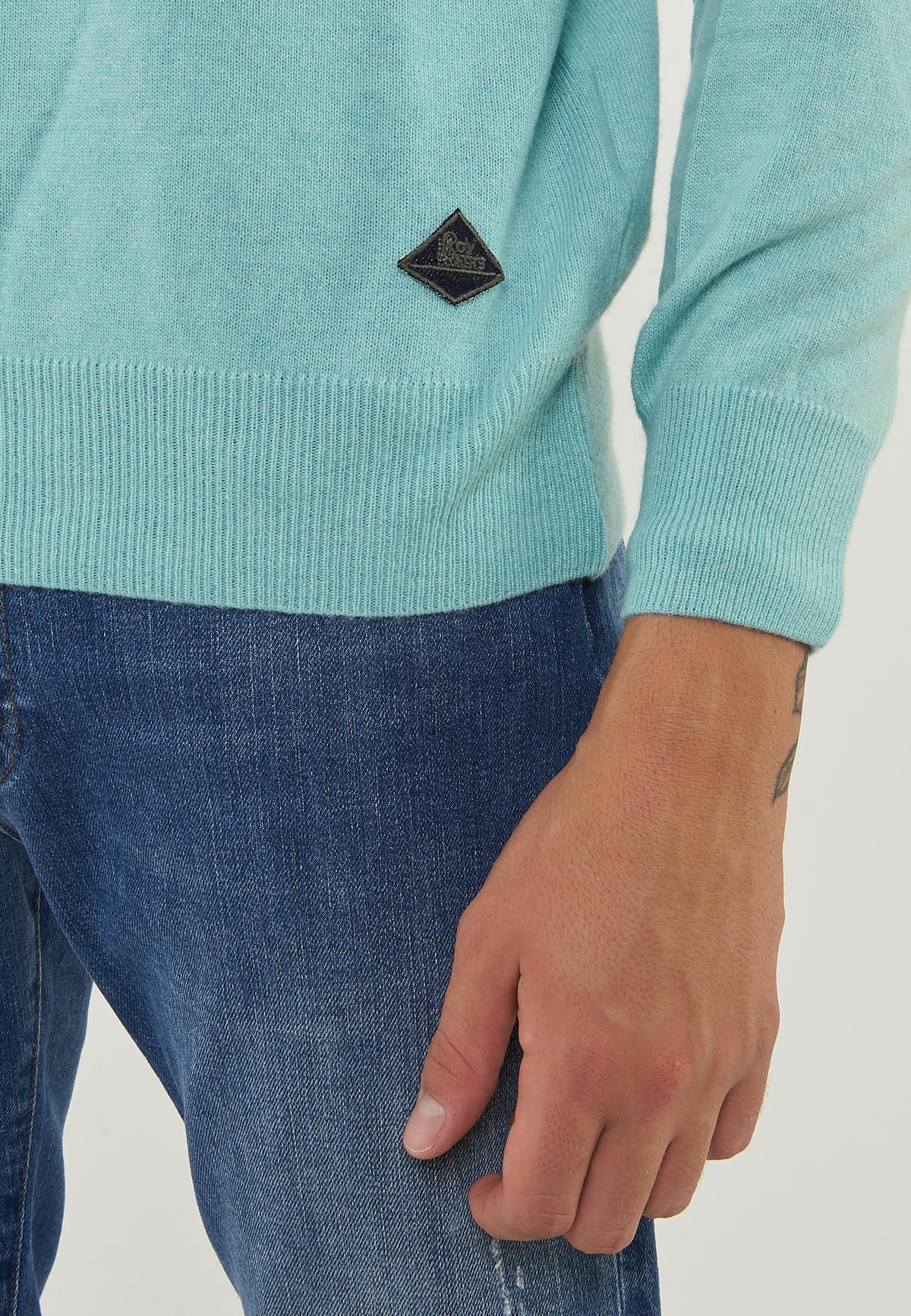 Pullover Girocollo Crew Basic Man Laguna Green 