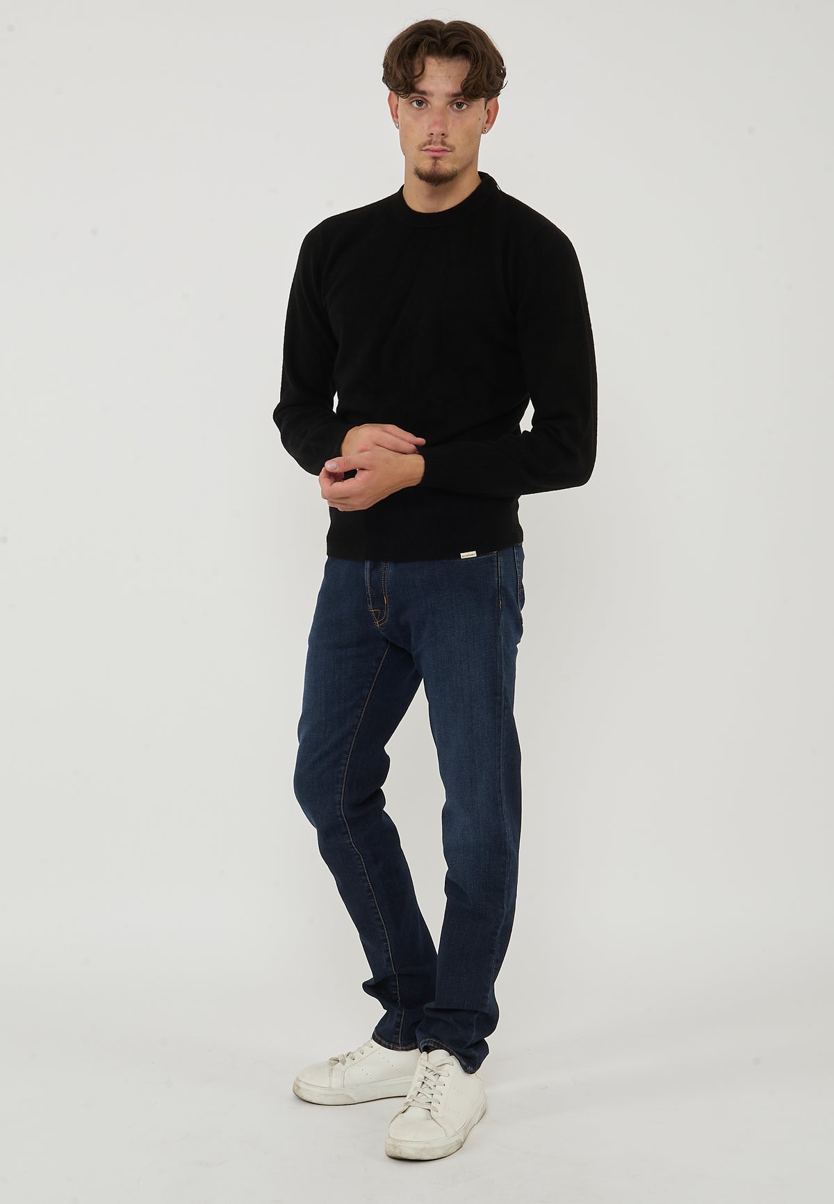 Pullover Misto Cashemeire  Girocollo Crew Basic Man Black 