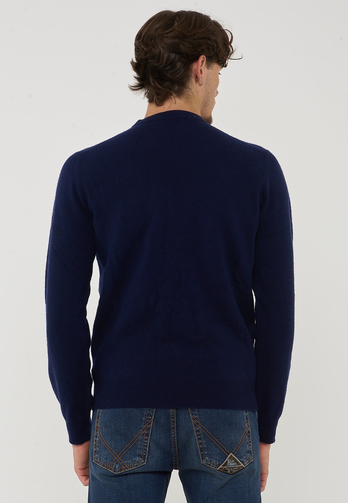 Pullover Misto Cashemeire  Girocollo Crew Basic Man Blue Navy 