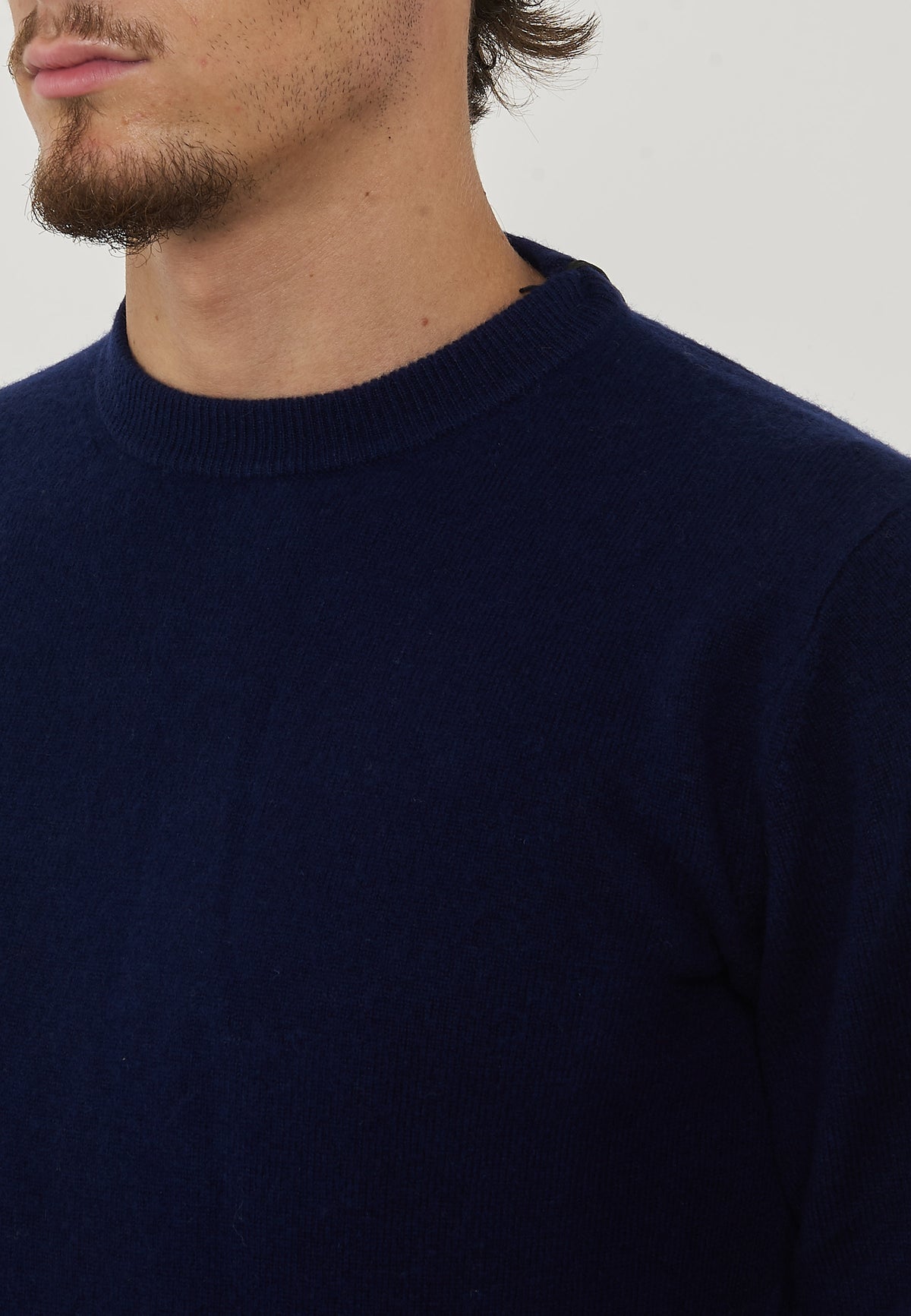 Pullover Misto Cashemeire  Girocollo Crew Basic Man Blue Navy 