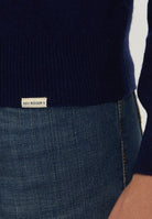 Pullover Misto Cashmere Girocollo Crew Basic Man Blue Navy 