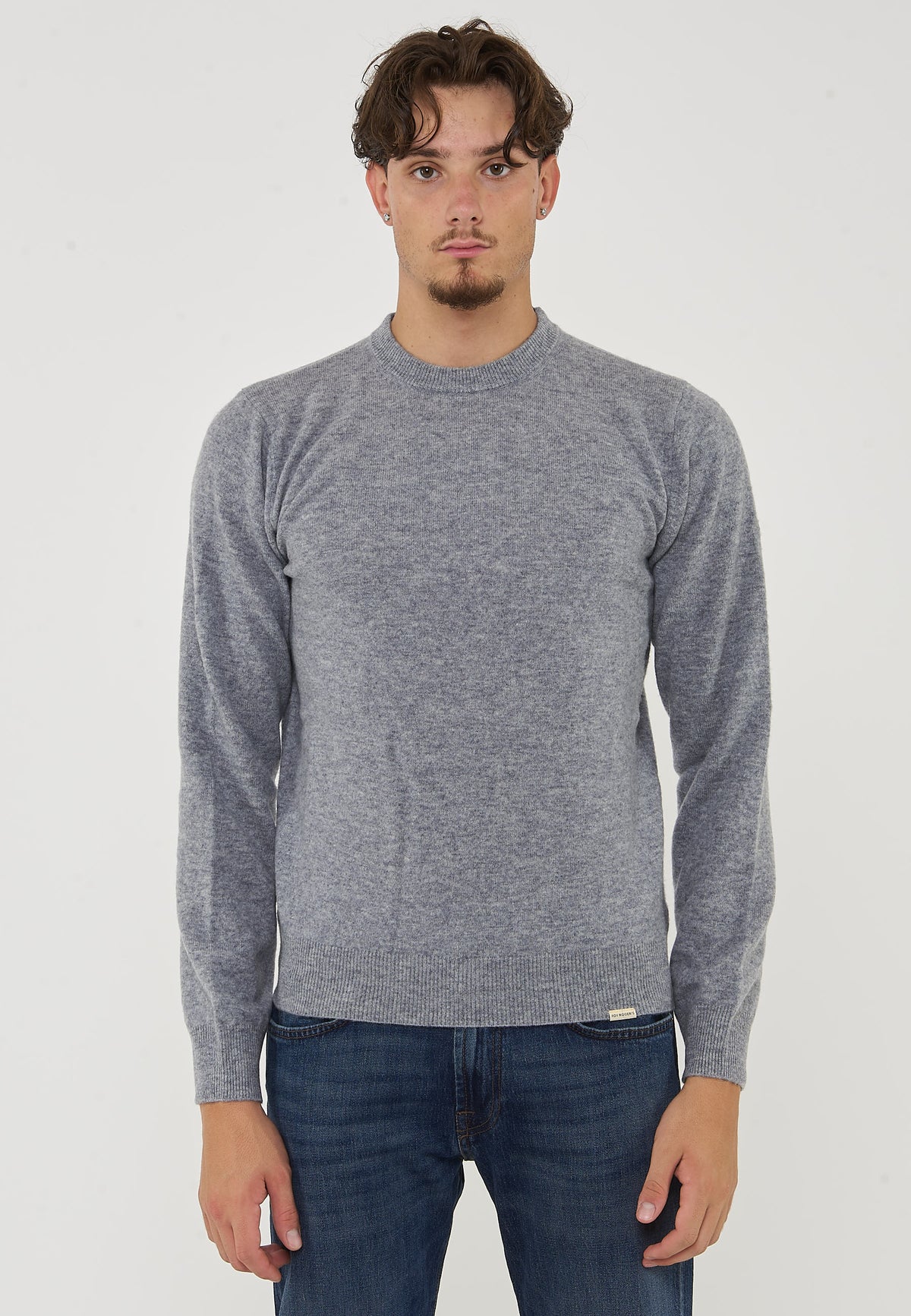 Pullover Misto Cashemeire  Girocollo Crew Basic Man Grey Melange 