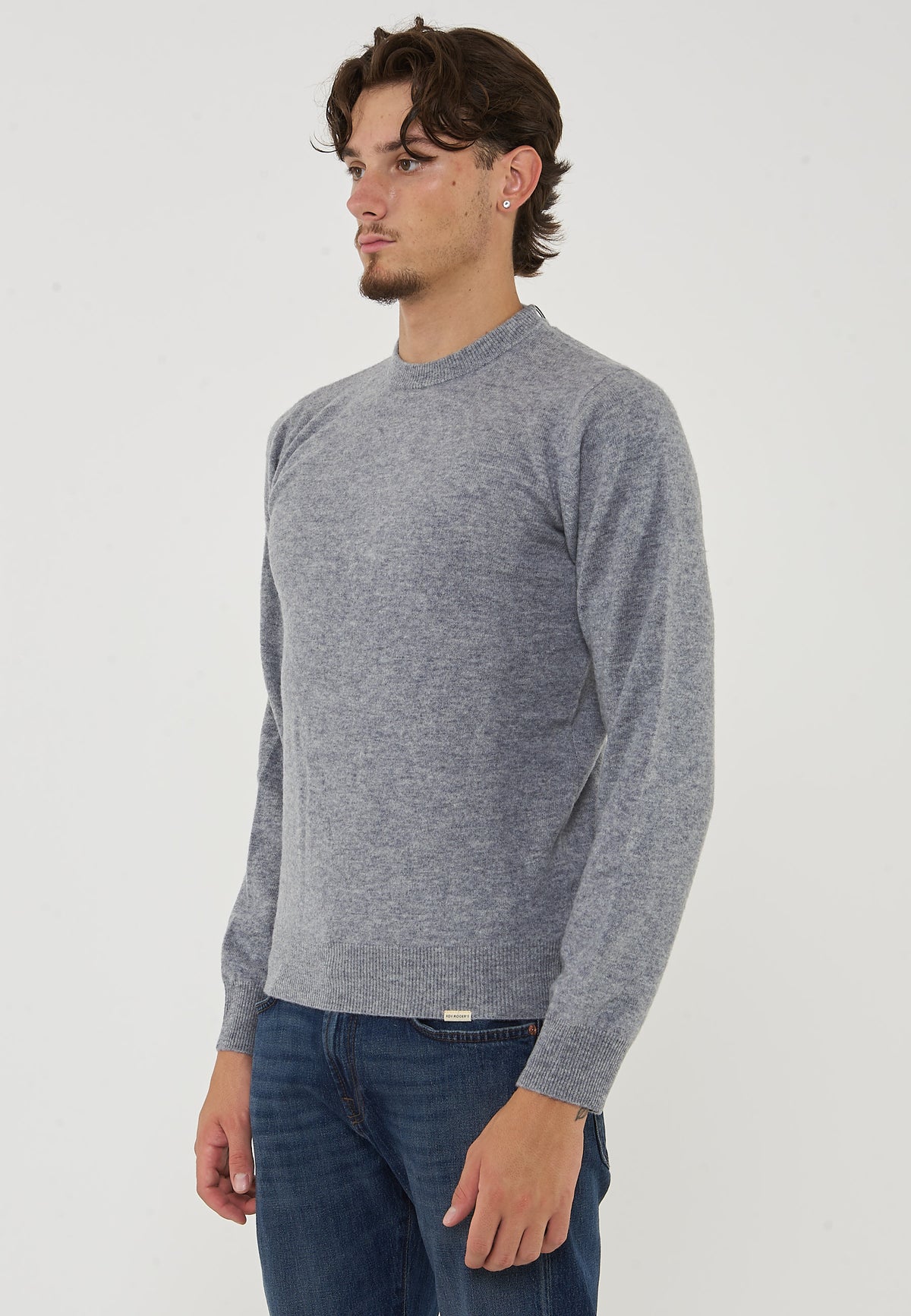 Pullover Misto Cashemeire  Girocollo Crew Basic Man Grey Melange 