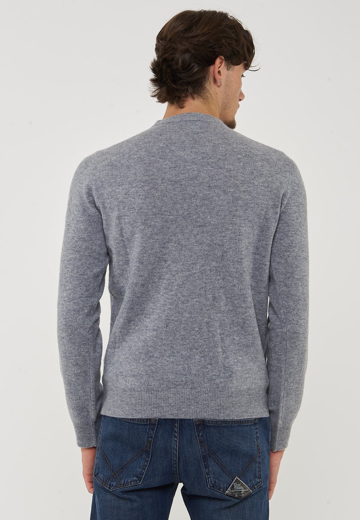 Pullover Misto Cashemeire  Girocollo Crew Basic Man Grey Melange 