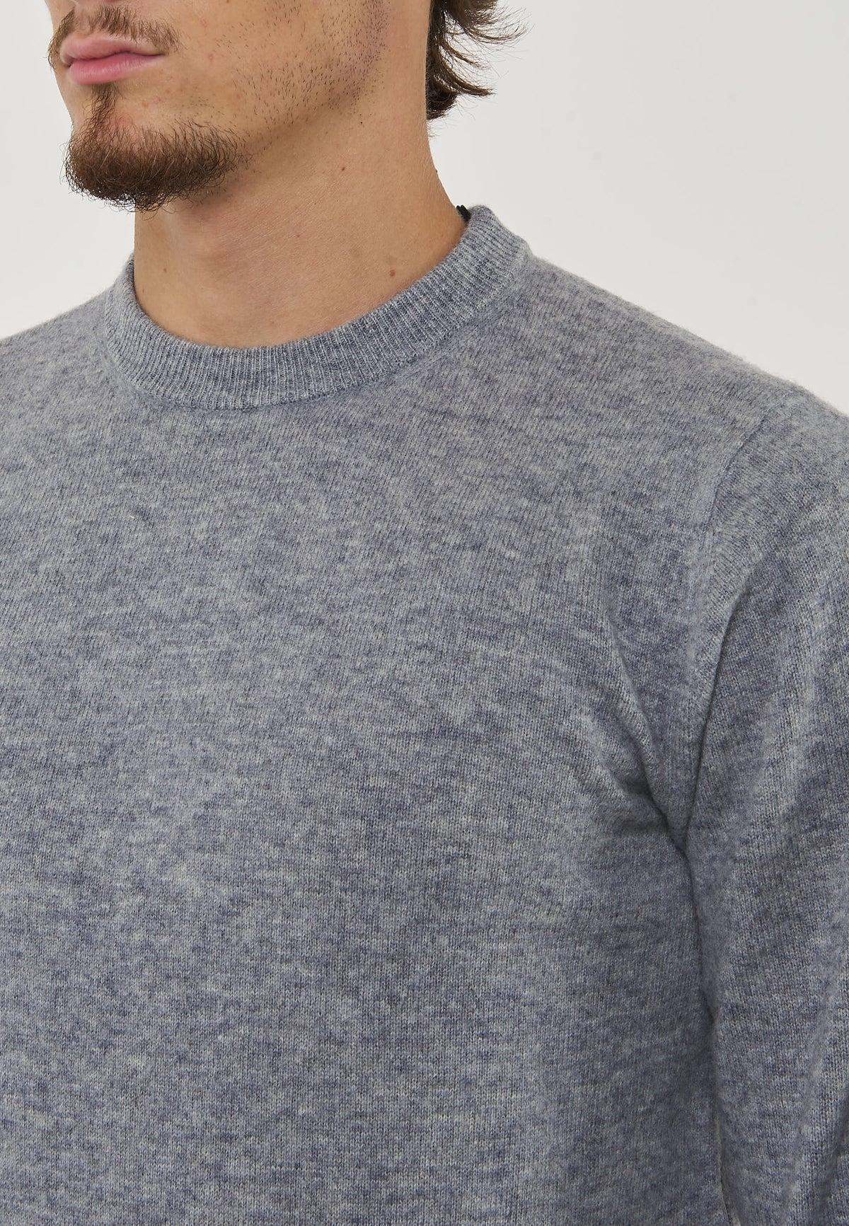 Pullover Misto Cashemeire  Girocollo Crew Basic Man Grey Melange 