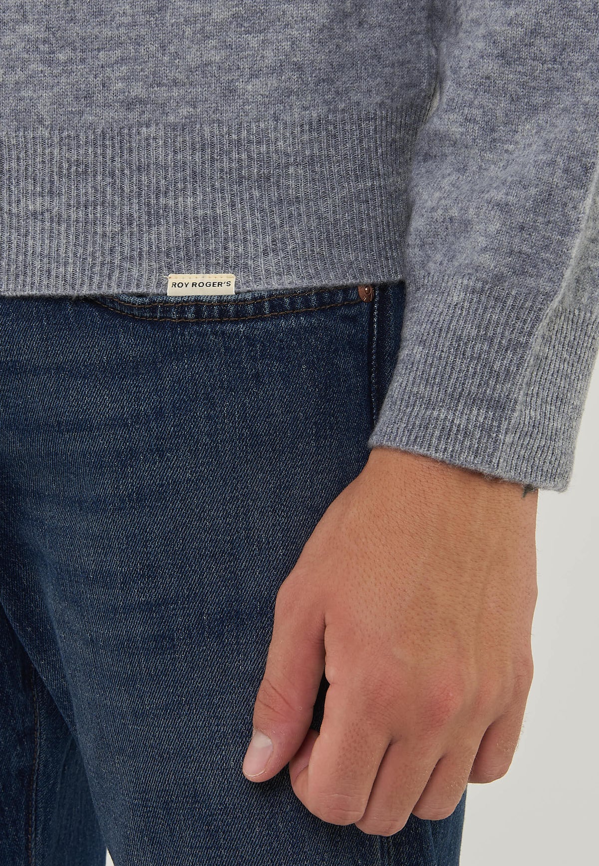 Pullover Misto Cashemeire  Girocollo Crew Basic Man Grey Melange 