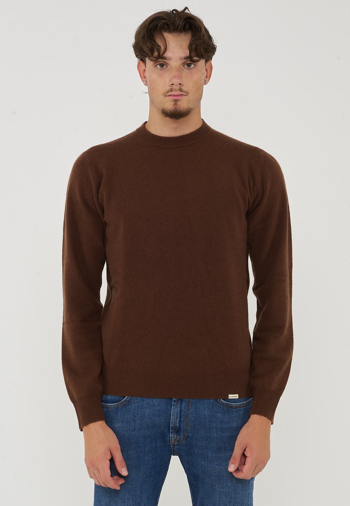 Pullover Misto Cashemeire  Girocollo Crew Basic Man Brown 