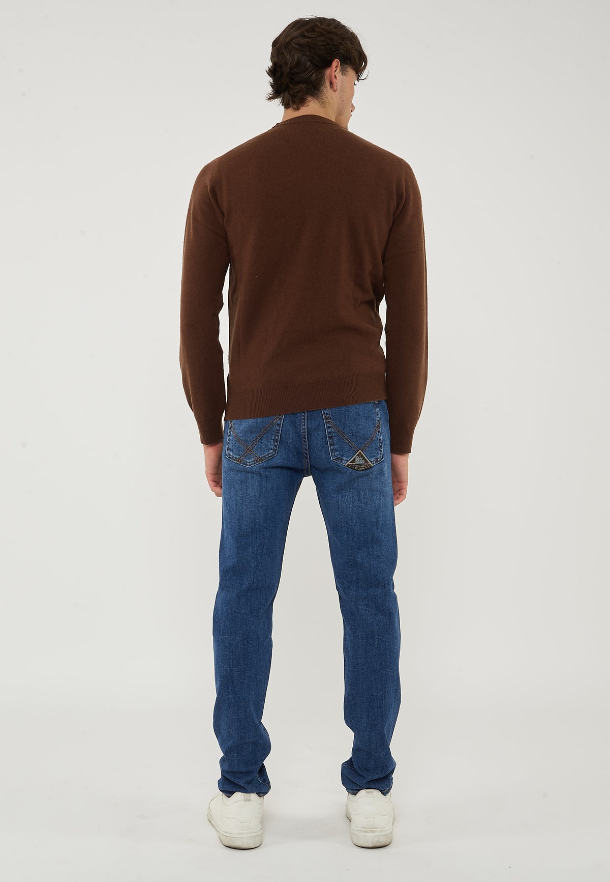 Pullover Misto Cashemeire  Girocollo Crew Basic Man Brown 