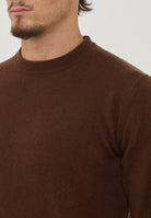 Pullover Misto Cashmere Girocollo Crew Basic Man Brown 