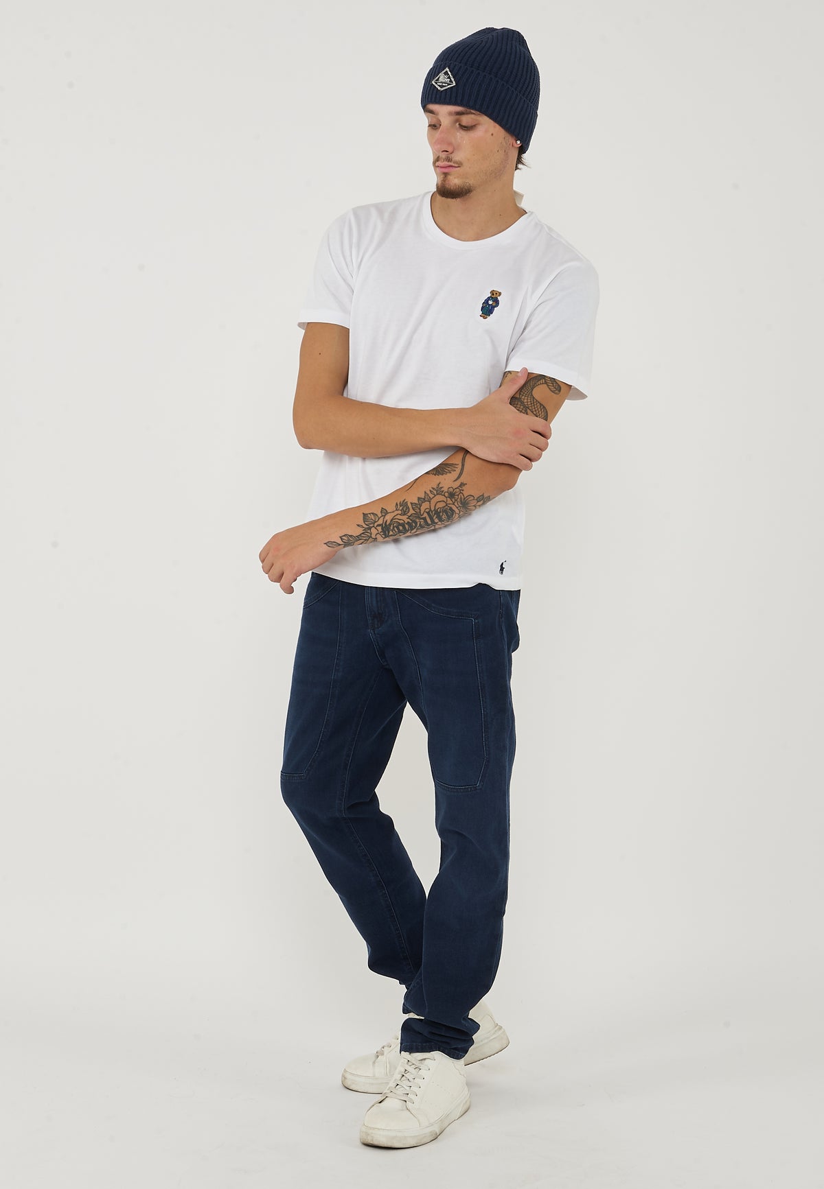 Beanie In Maglia Blue Navy 