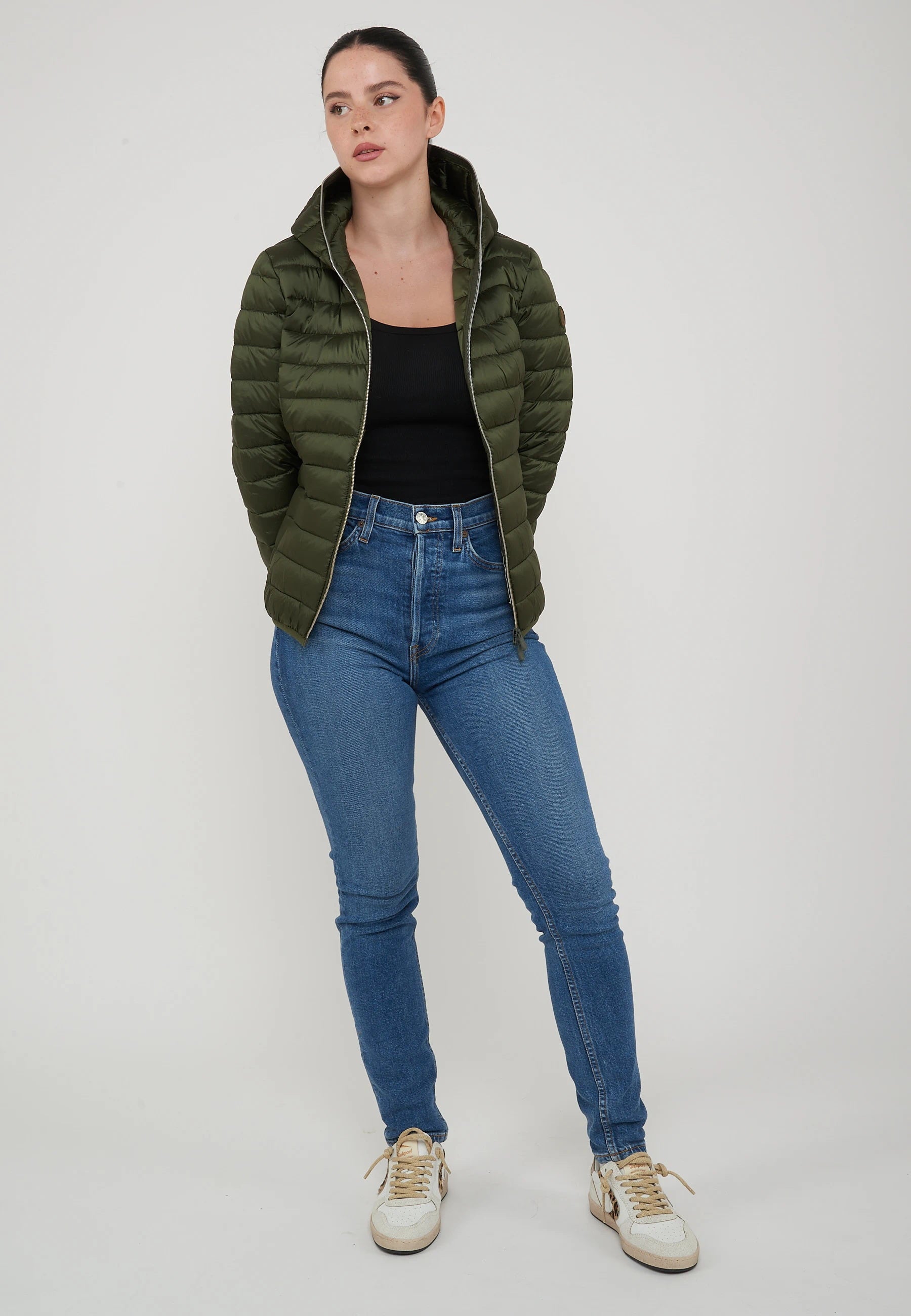 Piumino Animal Free Con Cappuccio Donna Alexis Pine Green 