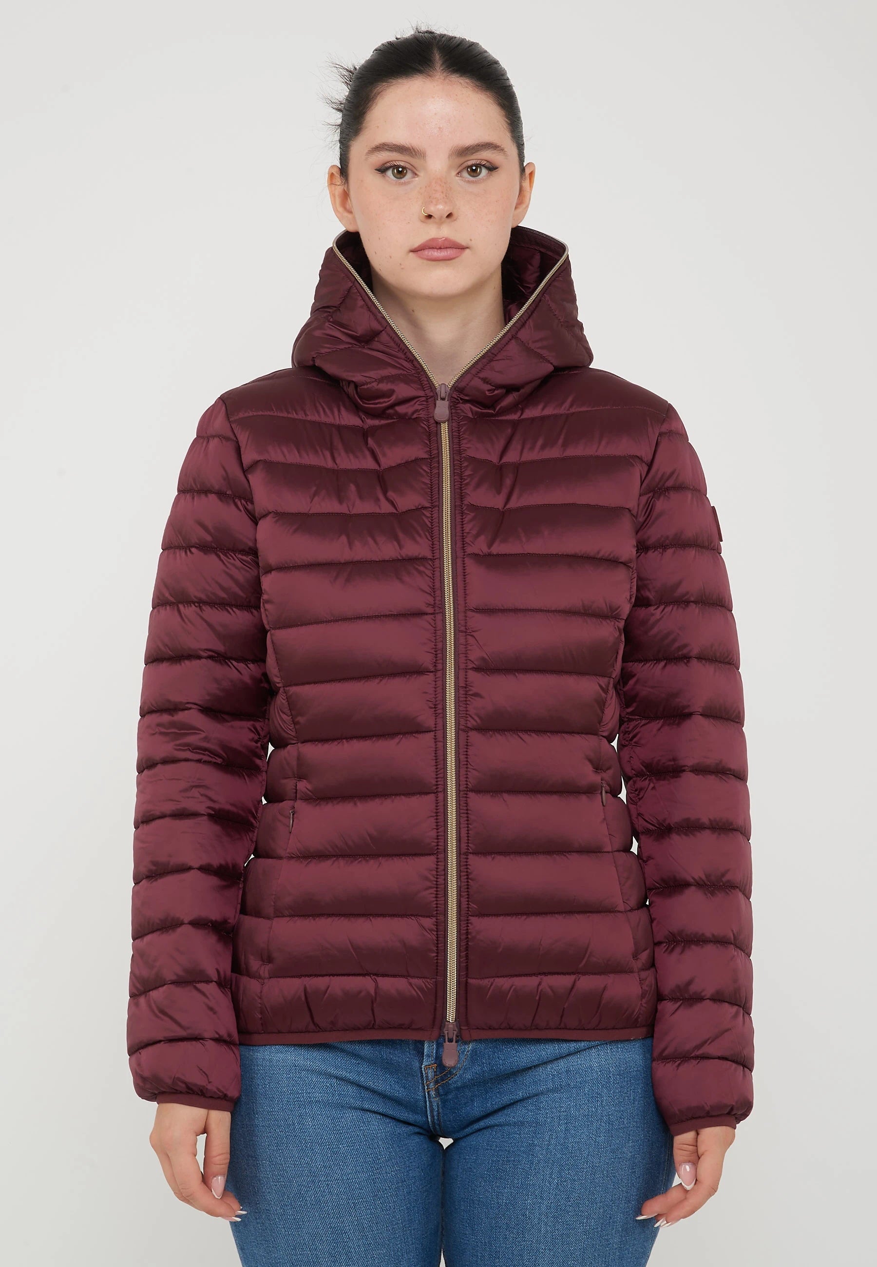 Piumino Animal Free Con Cappuccio Donna Alexis Wine Red 