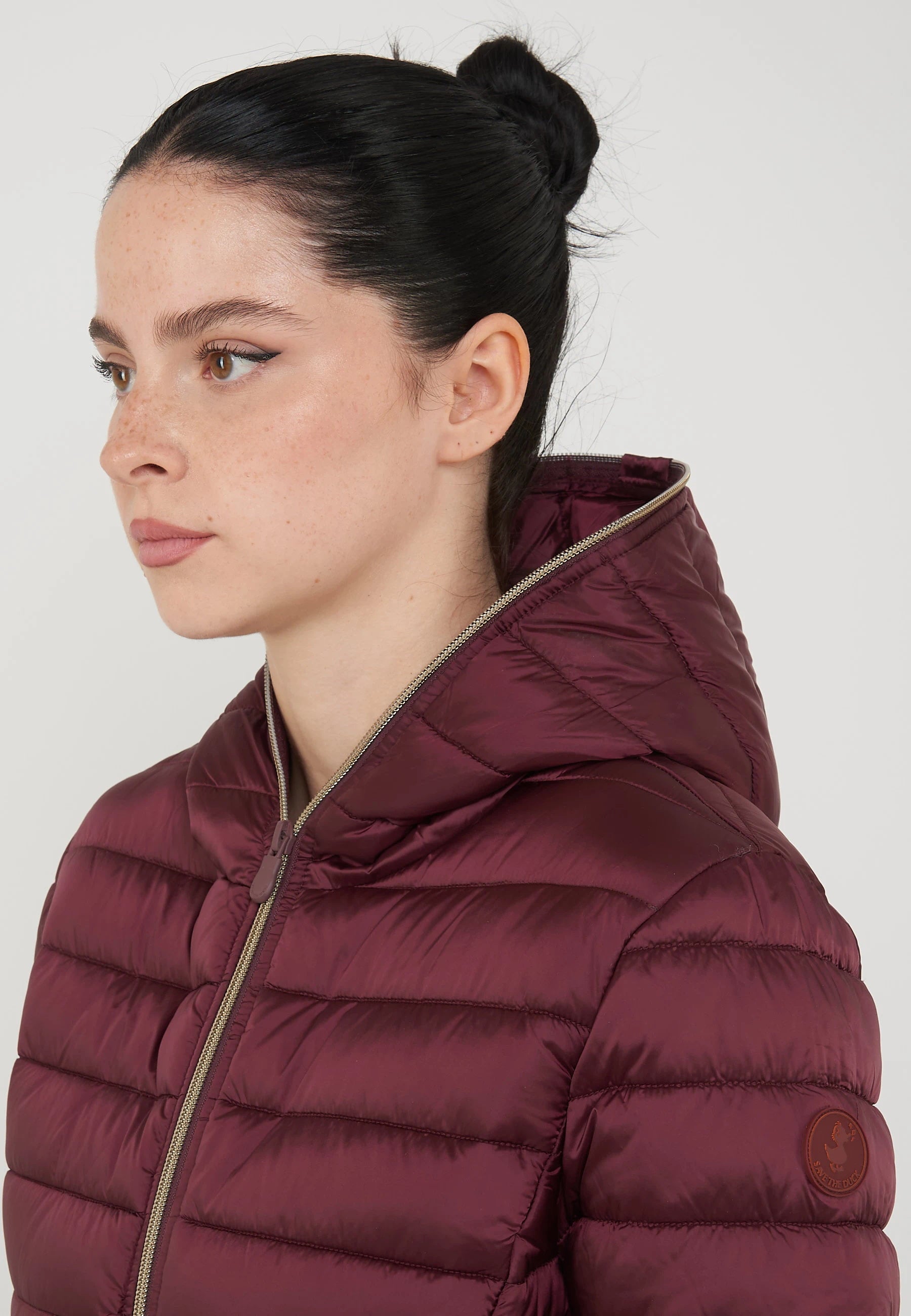 Piumino Animal Free Con Cappuccio Donna Alexis Wine Red 