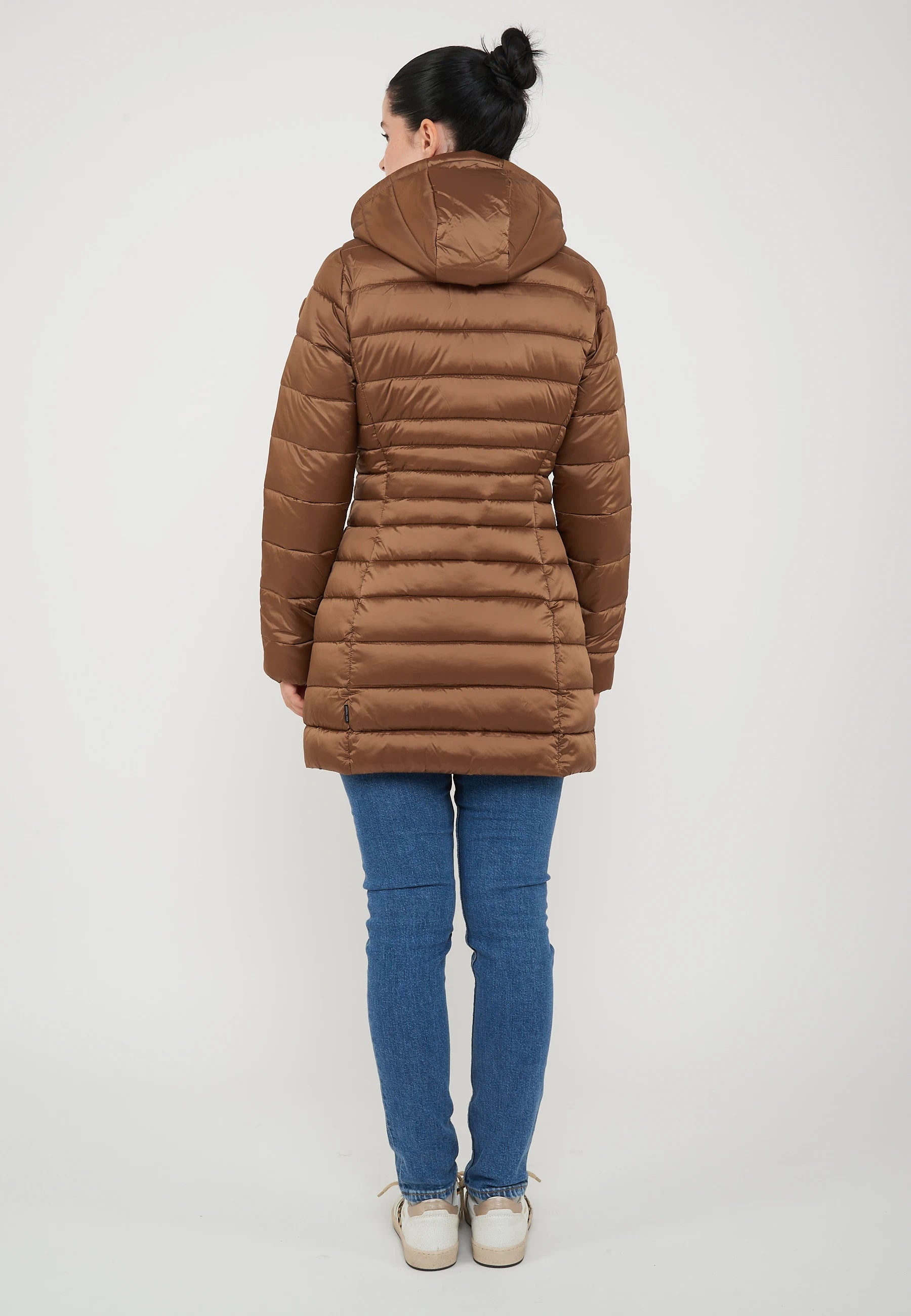 Piumino Lungo Da Donna Modello Reese Noisette Brown 