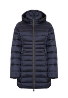 Piumino Lungo Da Donna Modello Reese Blue Black 